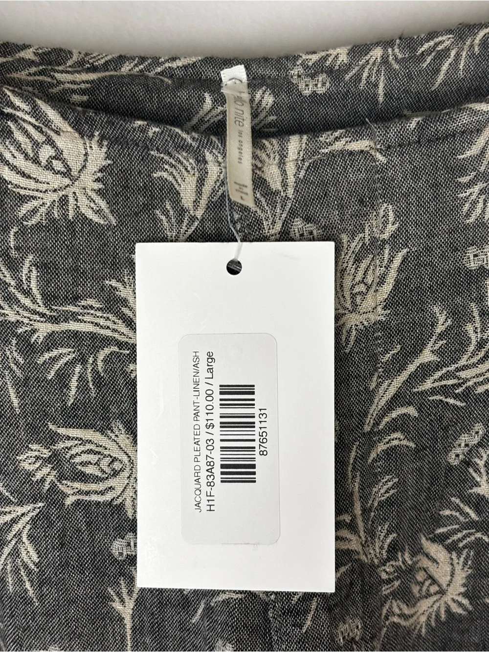 Anthropologie NWT Hello Nite Jacquard Botanical Cotton Quilted Pants